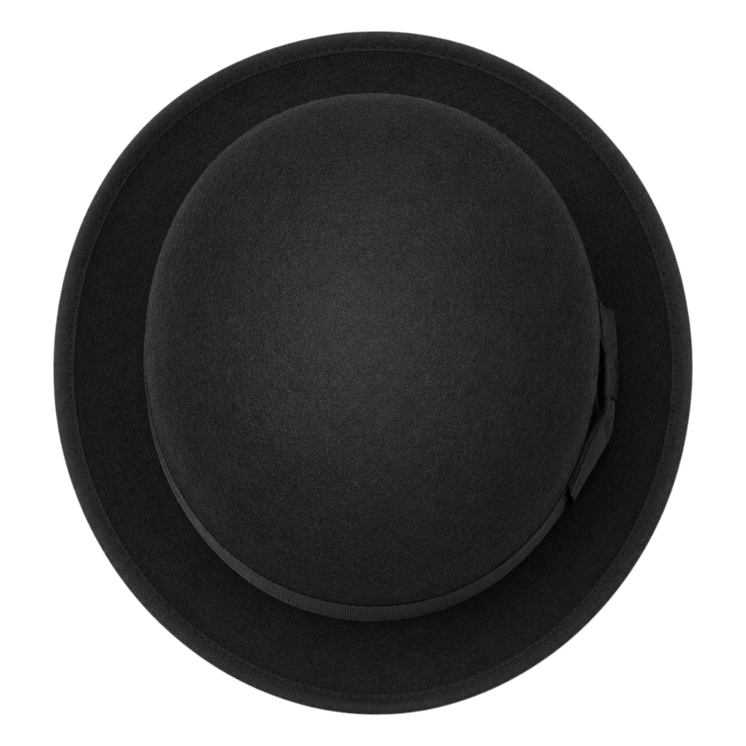 Downtown Hats Classic Black Wool Felt Bowler Hat