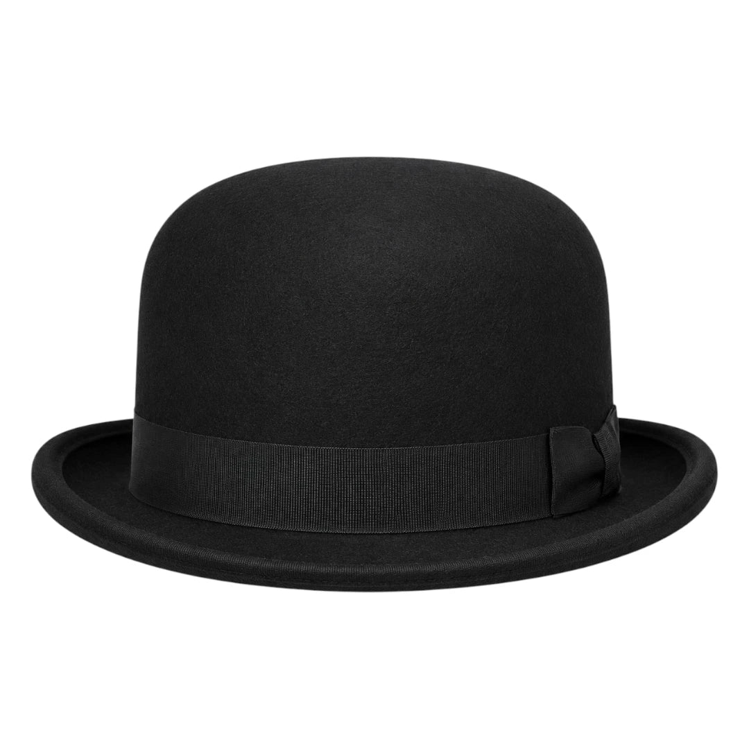 Downtown Hats Classic Black Wool Felt Bowler Hat