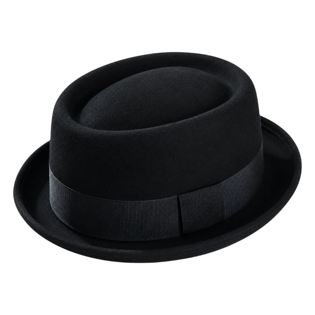 Downtown Hats Classic Black Wool Felt Hat