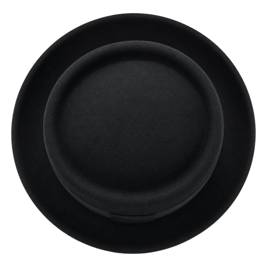 Downtown Hats Classic Black Wool Felt Pork Pie Hat
