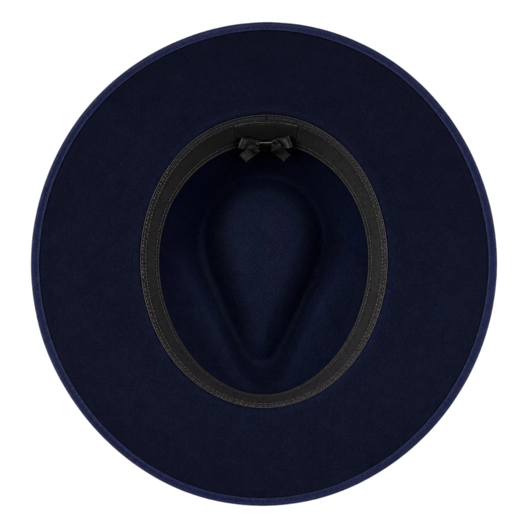Downtown Hats Blue Wool Felt Wide Brim Fedora Hat